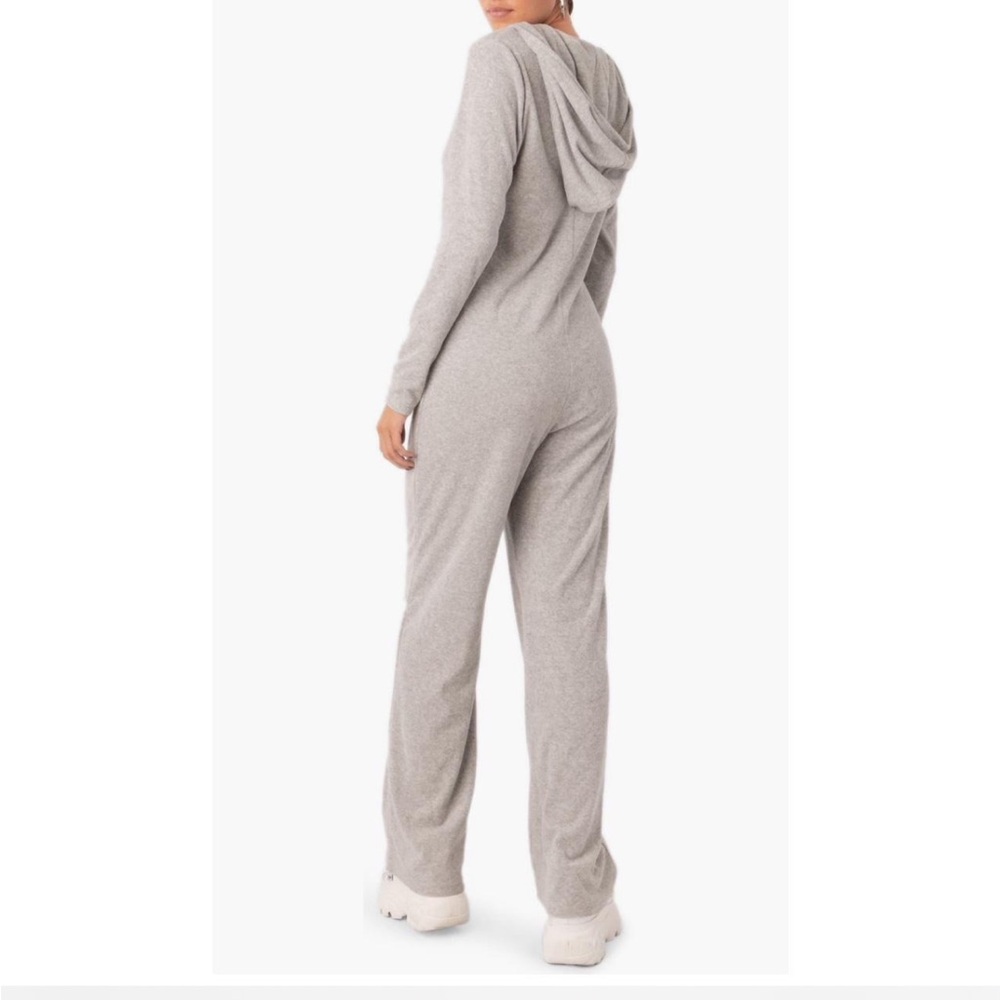 Edikted Terry Cloth Hooded Loungewear Jumpsuit - Picture 2 of 9